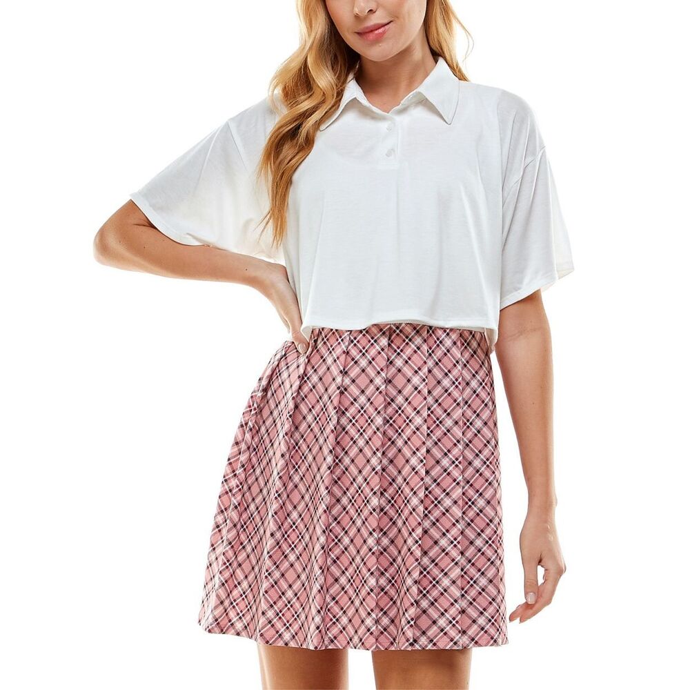 Juniors‎ Womens Plaid Skirt Two Piece Dress Size XL